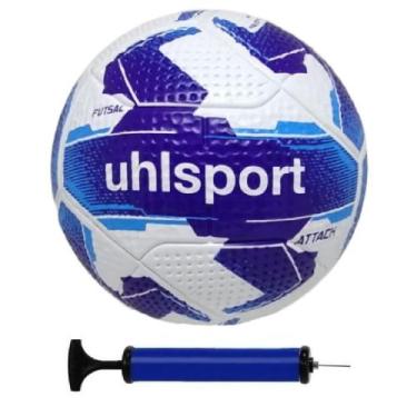 Imagem de Bola Futsal Uhlsport Attack + Bomba de Ar, Azul, Branco