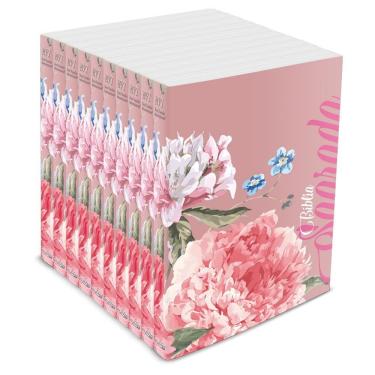 Imagem de Kit com 10 Bíblias Rosa Florida - Brochura - NVI