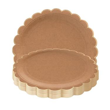 Imagem de 8 UNIDADES Pratos de Papel Descartáveis Compostáveis Biodegradáveis Ecológicos para Aniversários Churrascos Acampamentos Piqueniques Festas Utensílios