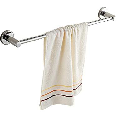 Imagem de Prateleira de toalha multifuncional de aço inoxidável para armazenamento de toalhas de banho barra de toalha única para (barra dupla) (93 cm)