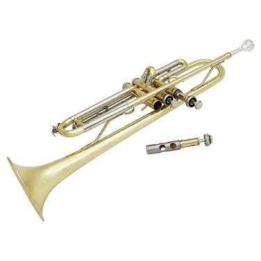 Imagem de Instrumentos de sopro ocidentais Brass Play, bocal 7C, trompete padrão Bb, para crianças e adultos iniciantes, com estojo rígido, kit de limpeza, pano e luvas