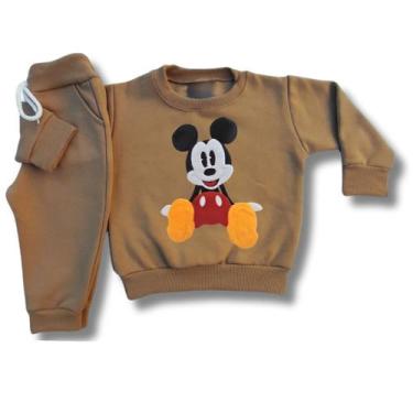 Imagem de Conjunto Infantil de Moletom Flanelado Menino Menina Bebê - Timiliki S