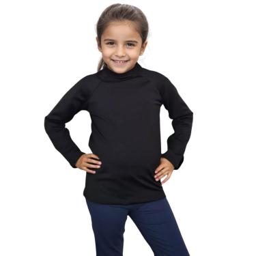Imagem de Camiseta Infantil Cotton Suplex Peluciado Blusa de Frio Termica Segunda Pele-Unissex