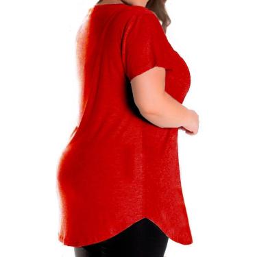 Imagem de Camiseta Longline Plus Size Feminina Leve Blusa Tapa Bumbum Academia Cor:;Tamanho:G3;Gênero:Feminino-Feminino