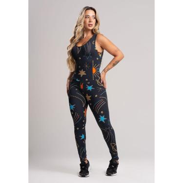 Imagem de Macacão Longo Feminino Suplex Estampado Fitness Academia Mvb Modas-Feminino