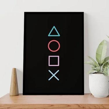 Imagem de Quadro Gamer Símbolos Vídeo Game 33X24Cm
