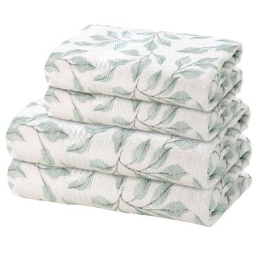 Imagem de Kit Jogo de Toalhas Dohler 4 Peças Banho e Rosto Prisma 100% Algodão E