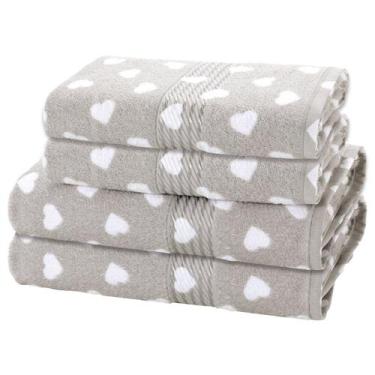 Imagem de Kit Jogo de Toalhas Dohler 4 Peças Banho e Rosto Prisma 100% Algodão E