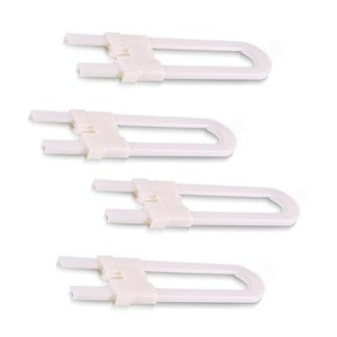 Imagem de YWBL-WH 4 Peças de Fechaduras de Porta de Armário Em Forma de U, Travas de Segurança para Bebês à Prova de Crianças para Gavetas, Armários, Geladeira, Sem Ferramenta de Perfuração,