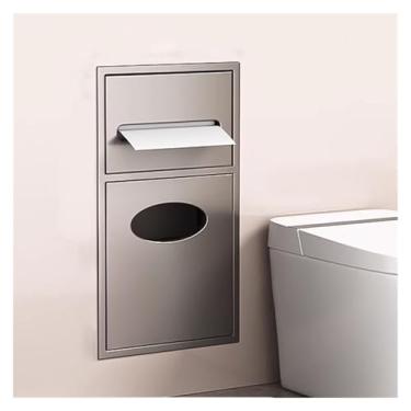 Imagem de Nicho de chuveiro de aço inoxidável - Armazenamento de banheiro embutido à prova d'água para xampu, artigos de higiene e suporte de papel higiênico - Design cinza moderno, organizador de banheiro