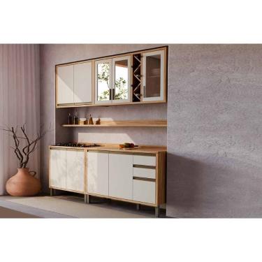 Imagem de Cozinha Modulada Ronipa 6 Peças Tempranillo C6P112 Amendoa/Off White