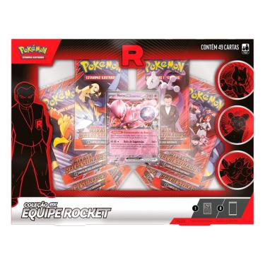 Imagem de Box Pokémon Coleção Ex Equipe Rocket Mewtwo com 49 Cartas 10135 35880 - Copag