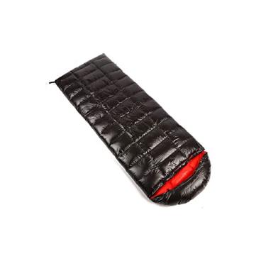 Imagem de Saco de dormir adulto tenda de acampamento ao ar livre ultraleve tipo envelope primavera outono saco de dormir (preto vermelho 400G)