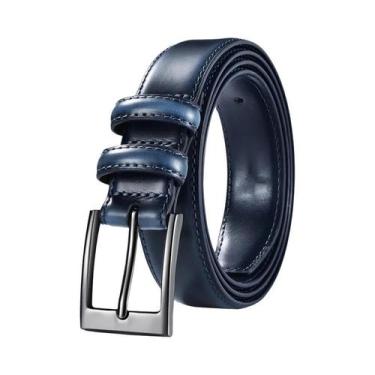 Imagem de Cinto Casual Masculino De Couro De Vaca Simples Para Jeans Com Fivela 