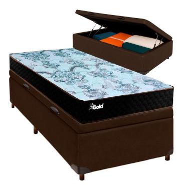 Imagem de Cama Box Bau + Colchão Solteiro Molas Ensacadas Life Gold Paropas