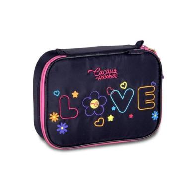 Imagem de Estojo Box Oficial Youtuber Cacau Haxkar Love Menina Juvenil Cor:Preto