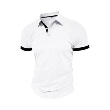 Imagem de Camisa Polo Masculina Oversize De Verão, Manga Curta, Cor Sólida, Resp