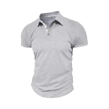 Imagem de Camisa Polo Masculina Oversize De Verão, Manga Curta, Cor Sólida, Resp