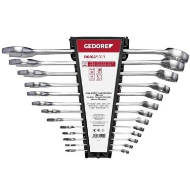 Imagem de Jogo De Chaves Combinadas, 1/4 A 1, Aço Cromo Vanádio, 13 Peças, Gedore Red Ostenvonder