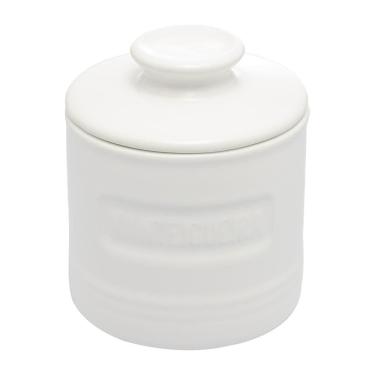 Imagem de Manteigueira Francesa de Cerâmica Branca Matte 8cm x 9cm