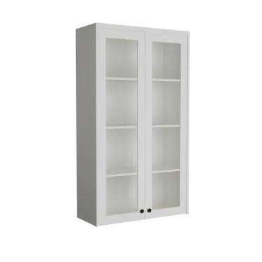 Imagem de Cristaleira de Vidro Herval Viana, Branco Ártico, 2 Portas, MDF