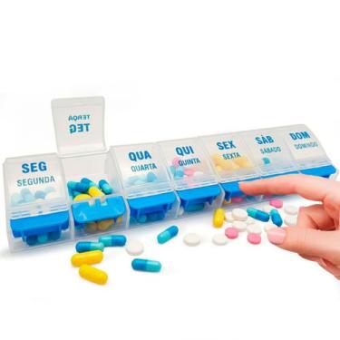 Imagem de Porta Comprimido Caixa Mesa Capsula Estojo Com Trava Compartimento Gra