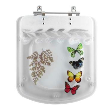 Imagem de Acento Sanitário Acrílico Decorado Bali Transparente para bacia Incepa