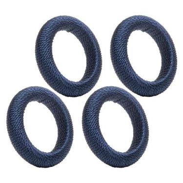 Imagem de 4 Anéis para Guardanapo Lyor Tressê Azul Plástico