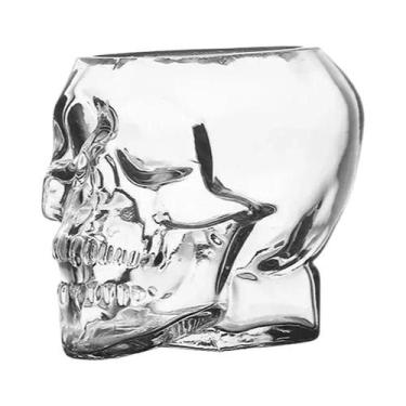 Imagem de Caneca De Vidro Transparente Com Cabeça De Caveira De Halloween Para C