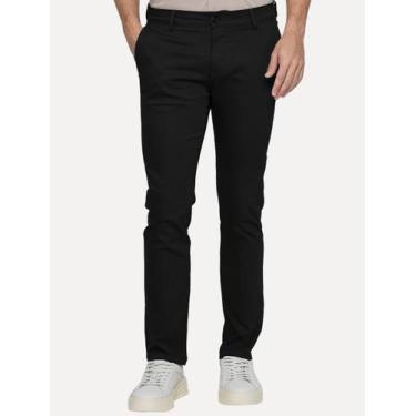 Imagem de Calça King & Joe Sarja Masculina Slim Preta Tamanho Calças:40