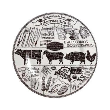 Imagem de Prato Raso de Cerêmica Branco Churrasco 29cm Alleanza