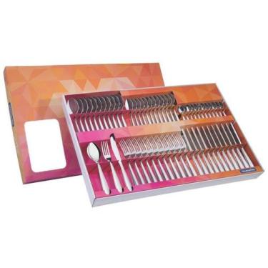 Imagem de Faqueiro Laguna Em Aço Inox Com Facas Para Churrasco Acabamento Em Bri