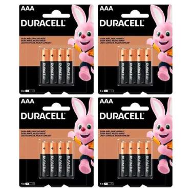 Imagem de Kit de 4 cartelas de Pilhas Duracell AAA Palito com 4 unidades