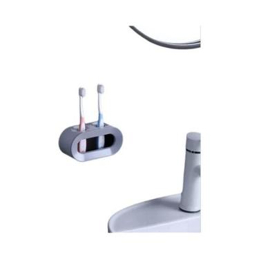 Imagem de Suporte De Escova De Dentes Elétrica Autoadesivo Com Dois Furos, Prate