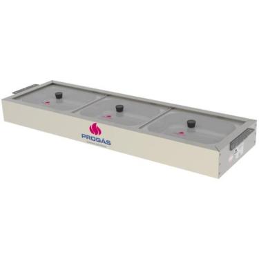 Imagem de Buffet Frio 3 Cubas Progás Tampas de Vidro PRBF-30GN