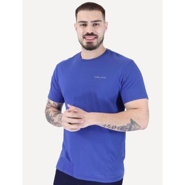 Imagem de Camiseta Tommy Jeans Masculina Slim Linear Chest Azul Royal-Masculino