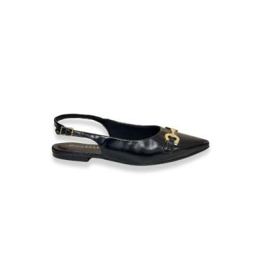 Imagem de Slingback Preto Verniz Com Fivela Oneself, 36