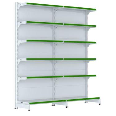 Imagem de Gondola Parede 202 Fit Farmacia Ate 2 Metros Branco Pe Verde - Amapá