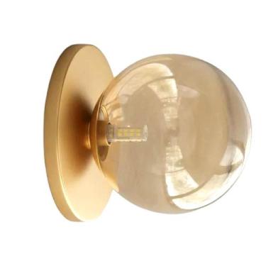 Imagem de Arandela Moderna Dourada Globo de Vidro Sala Corredor Lavabo - Arevo I