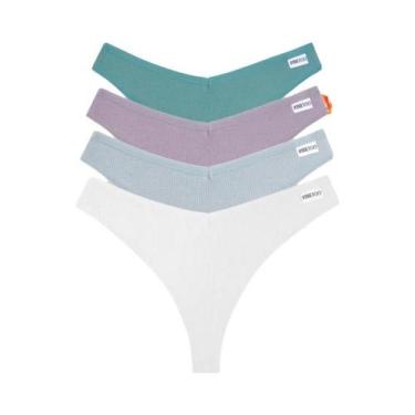 Imagem de Conjunto De Calcinhas De Algodão Waffle Para Mulheres, Sexy, Com Cintu