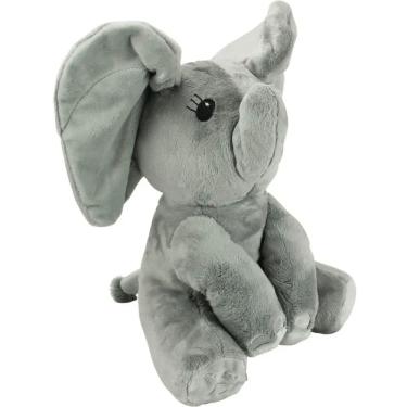 Imagem de Pelúcia Interativa Elefante Musical com Músicas e Orelhas Que Se Movem Rosa e Cinza BBR Toys