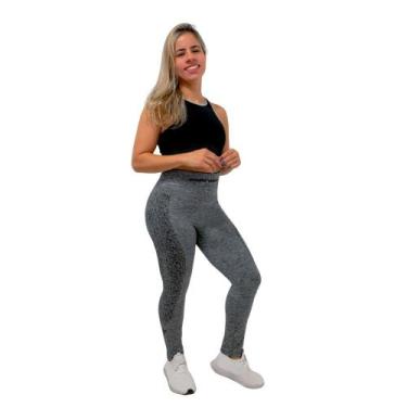 Imagem de Calça Legging Mormaii Feminina Estampada Sem Costura Fitness, M, Cinza