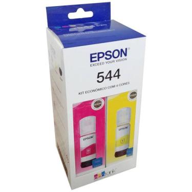 Imagem de Kit Econômico 4 Cores de Tinta Epson T544 544 Original para Ecotank L3