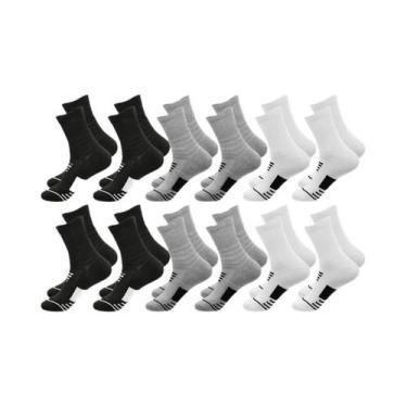 Imagem de Meias Atléticas Masculinas Com Amortecimento Em Malha Respirável, 3 Pa