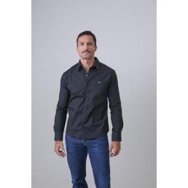 Imagem de Camisa Social Itália Masculina Slim Manga Longa Elegante-Masculino