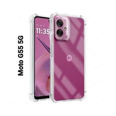 Imagem de Capa capinha para Motorola Moto G55 5G transparente com bordas anti im