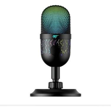 Imagem de Microfone Gamer Usb Mesa Havit Gk52 Rgb Omnidirecional Preto