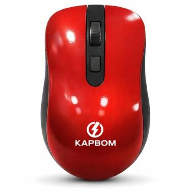 Imagem de Mouse sem fio Wireless Bluetooth Ergonômico Original - Kapbom, Vermelh