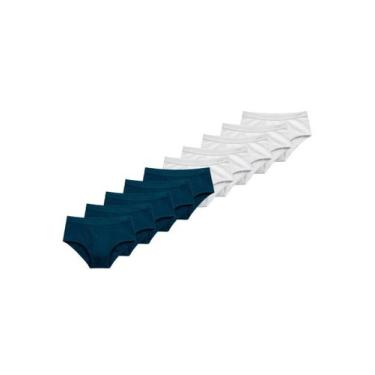 Imagem de Kit com 10 Cuecas Slip Lupo com Abertura 546-003 Colorido, Azul marinh