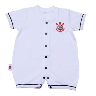 Imagem de Macacão Bebê Corinthians Unissex Curto Oficial, G
